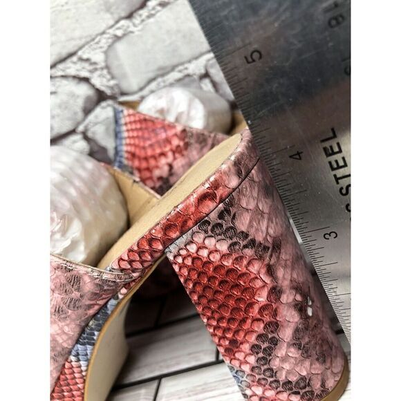 Jeffrey Campbell Pilar-2 Pink Red Platform Python Leather Sandals Women Sz 8.5M - Picture 9 of 16